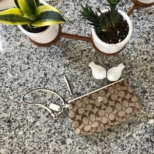 Coach Brown Wristlet